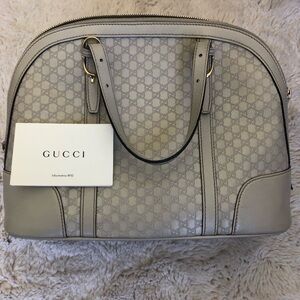 Gucci Microguccissima Gray Monogram Dome Satchel